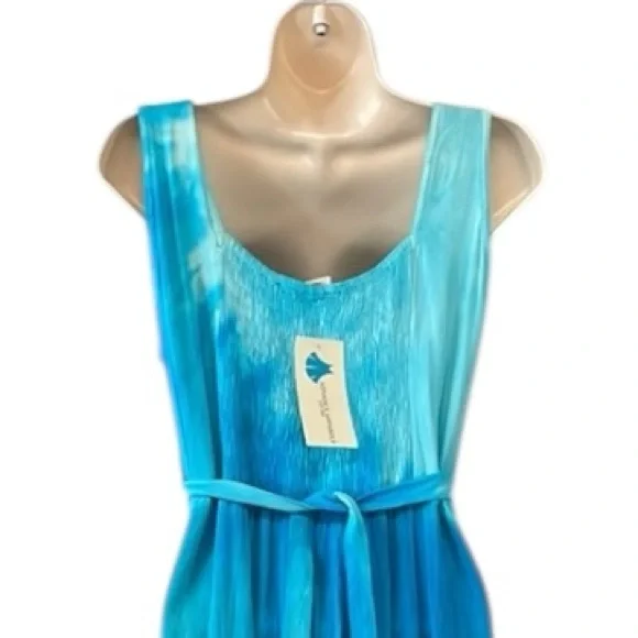 NEW Advance Apparels XL Corset Bodice Layered Skirt Midi Maxi Dress Ombre Rayon - Picture 4 of 6